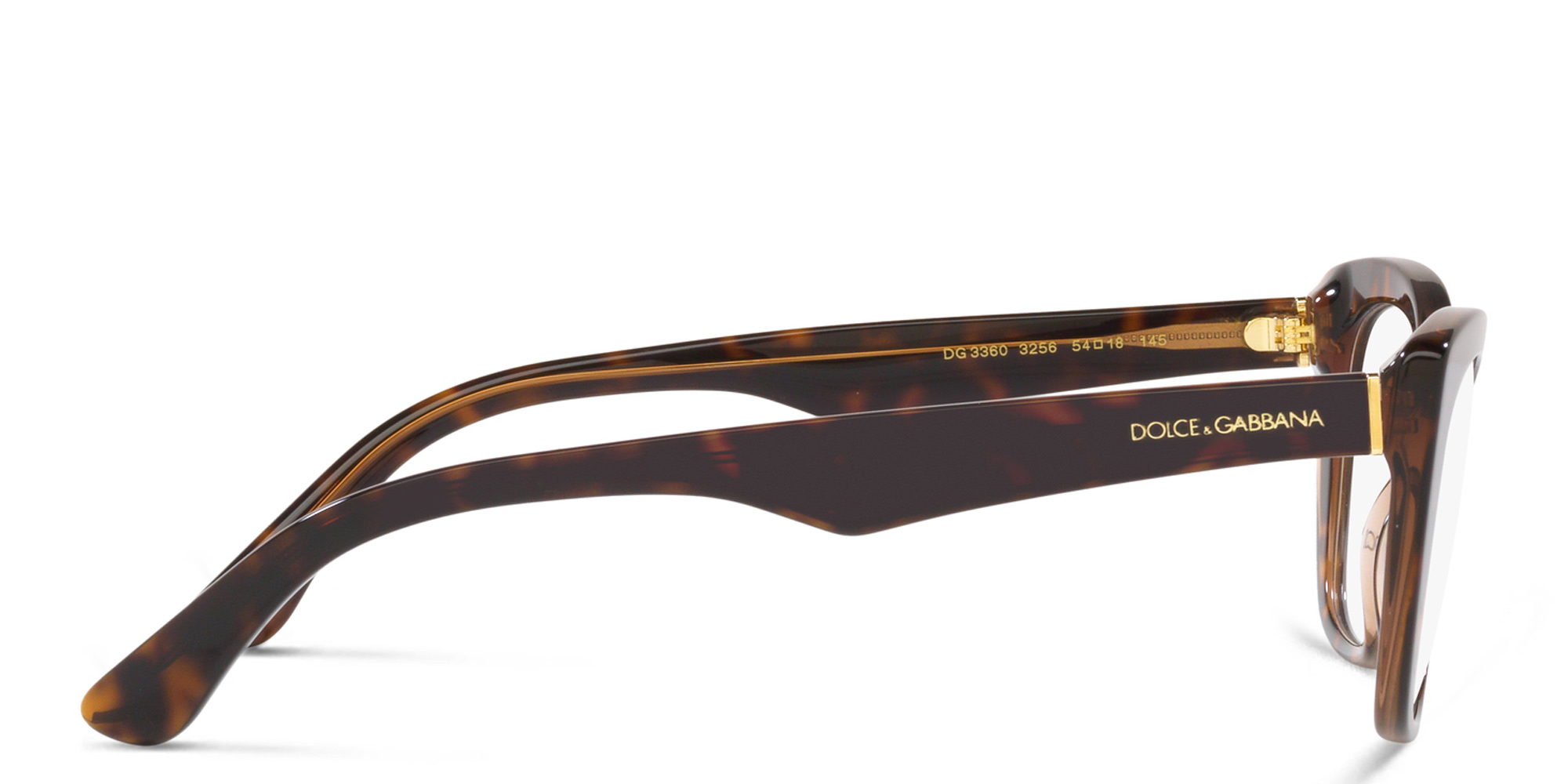 Dolce & Gabbana Cat-Eye Eyeglasses in Havana /Transparent Brown – Product Photo 3