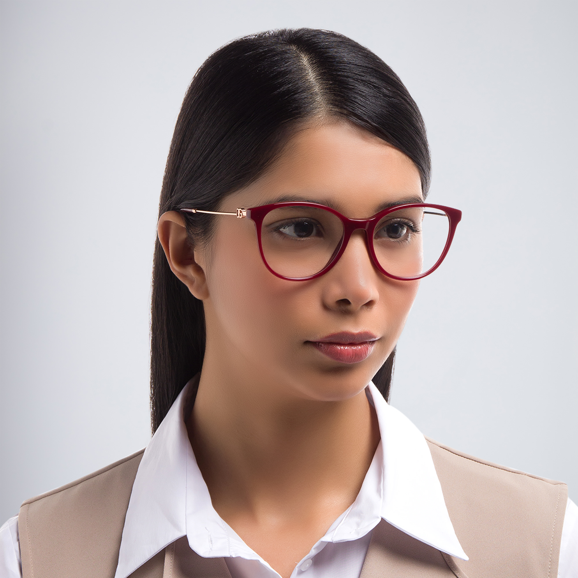 Dolce & Gabbana Butterfly Eyeglasses in Bordeaux – Product Photo 6