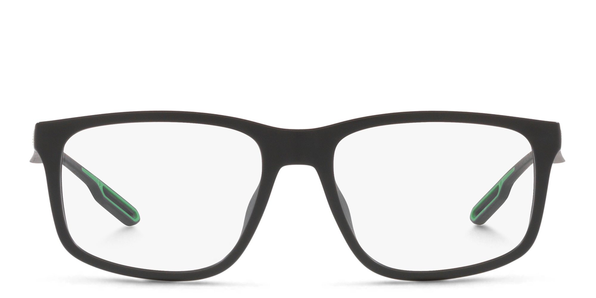 Emporio Armani Wide Square Eyeglasses in Matte Black – Product Photo 1