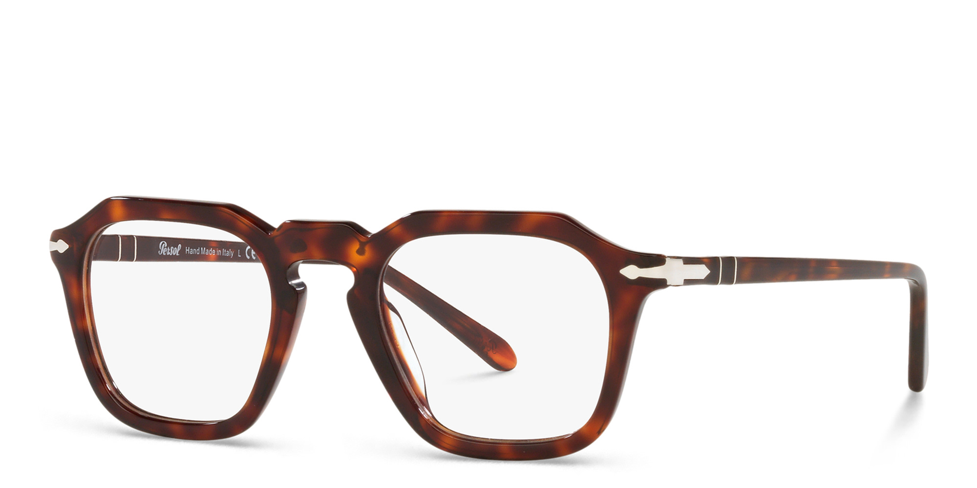 PERSOL Unisex Square Eyeglasses in Havana – Product Photo 2
