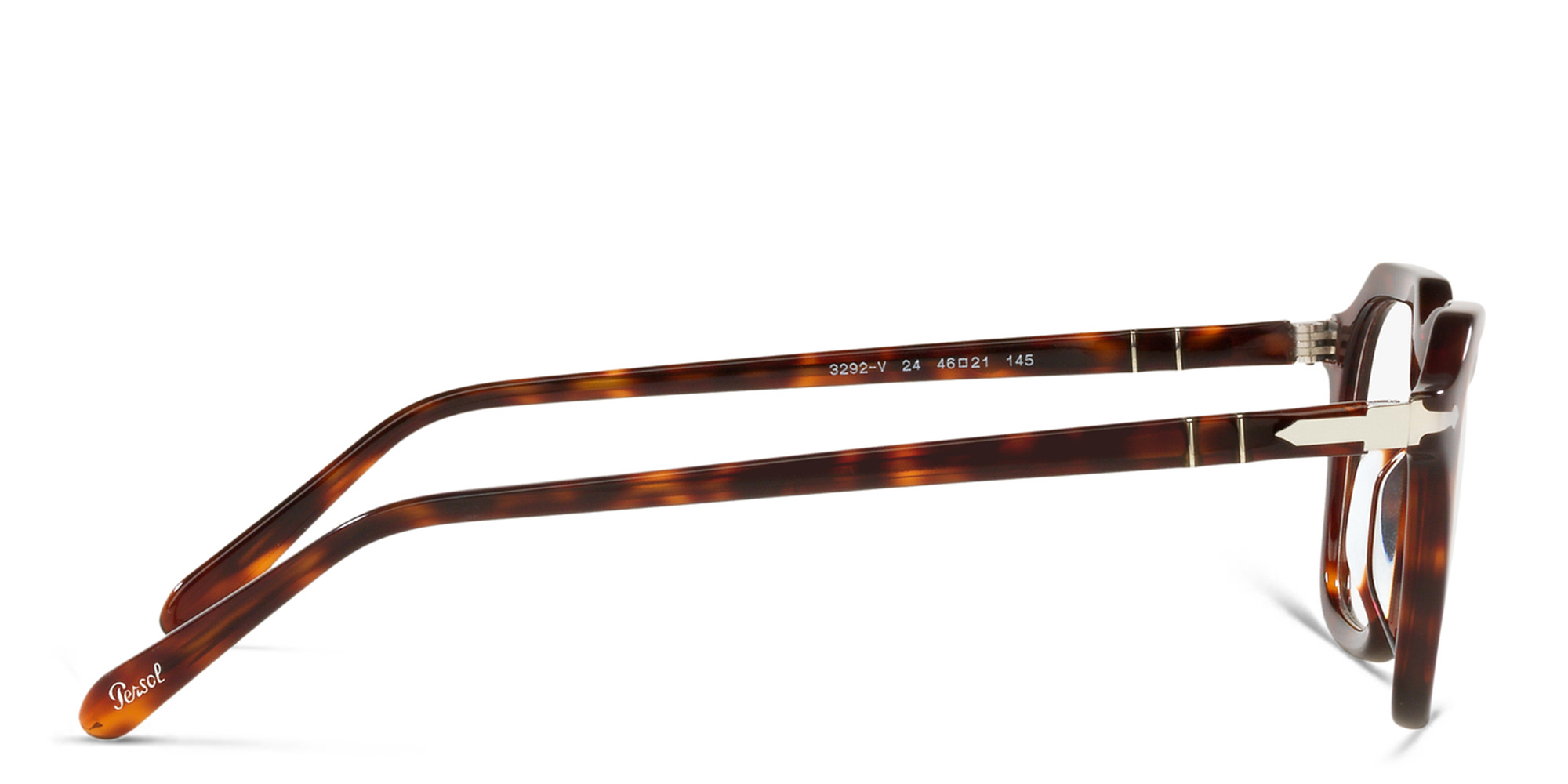 PERSOL Unisex Square Eyeglasses in Havana – Product Photo 3