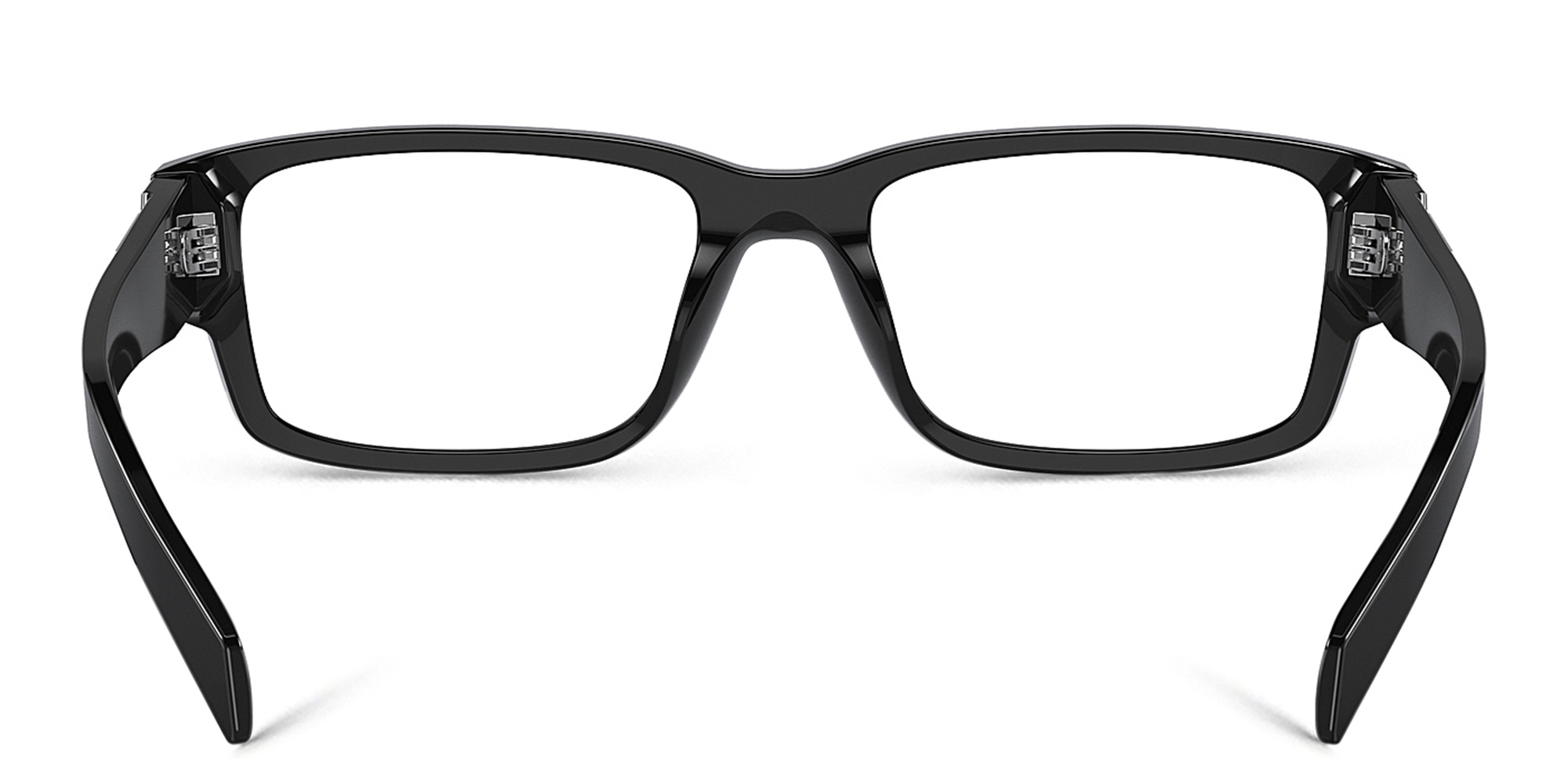 PRADA Wide Rectangle Eyeglasses in Black – Product Photo 4