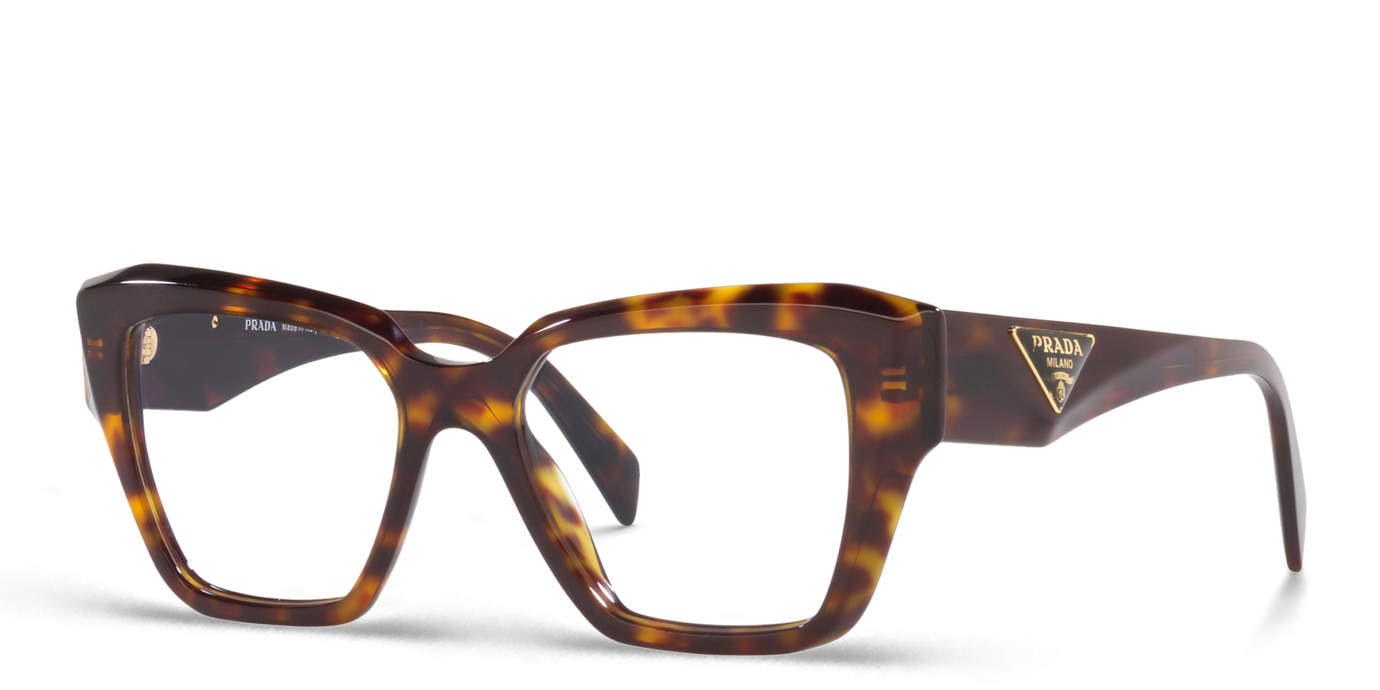 Shop PRADA Square Eyeglasses in Tortoise online.