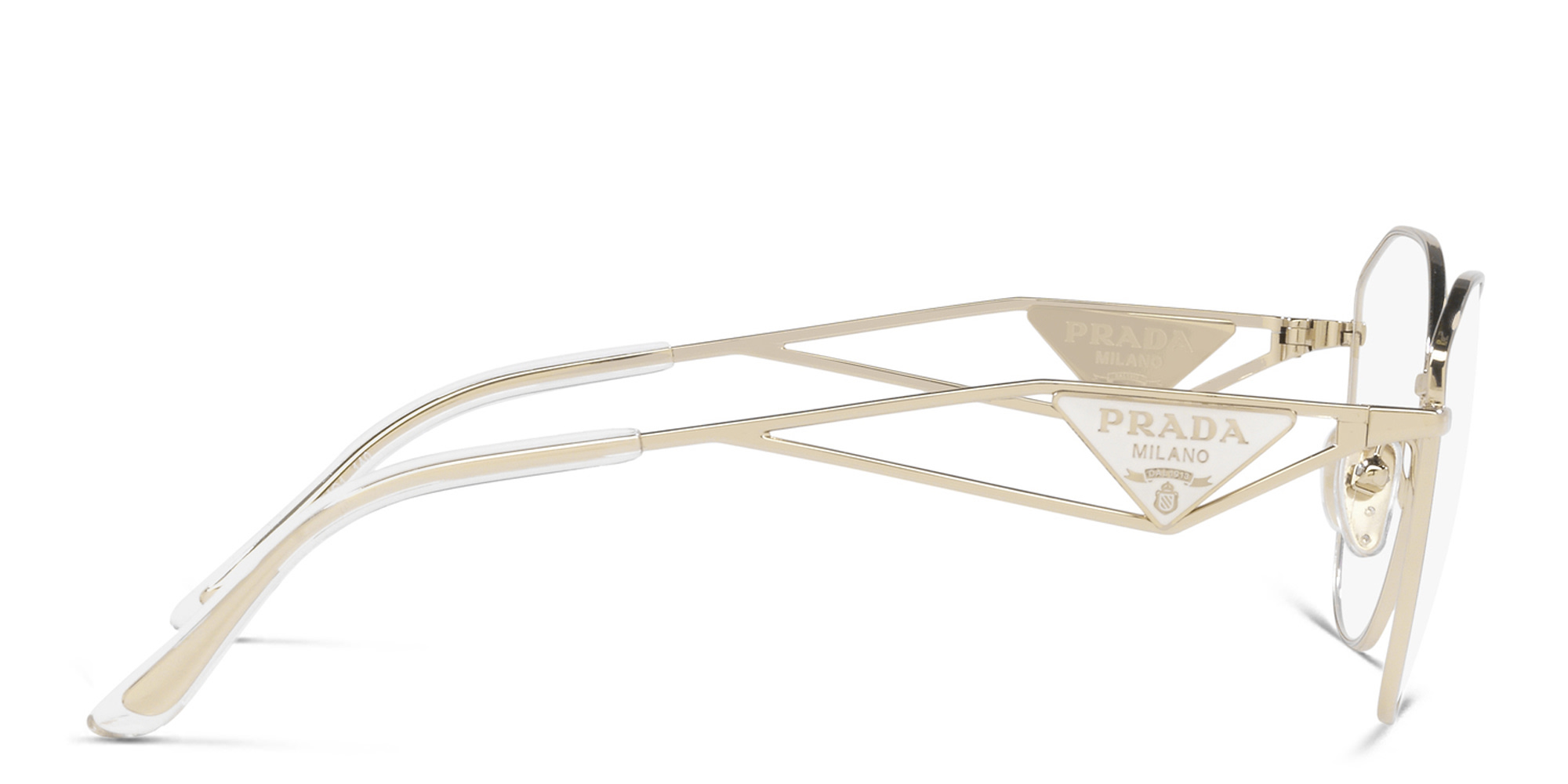 PRADA Irregular Eyeglasses in Pale Gold – Product Photo 3