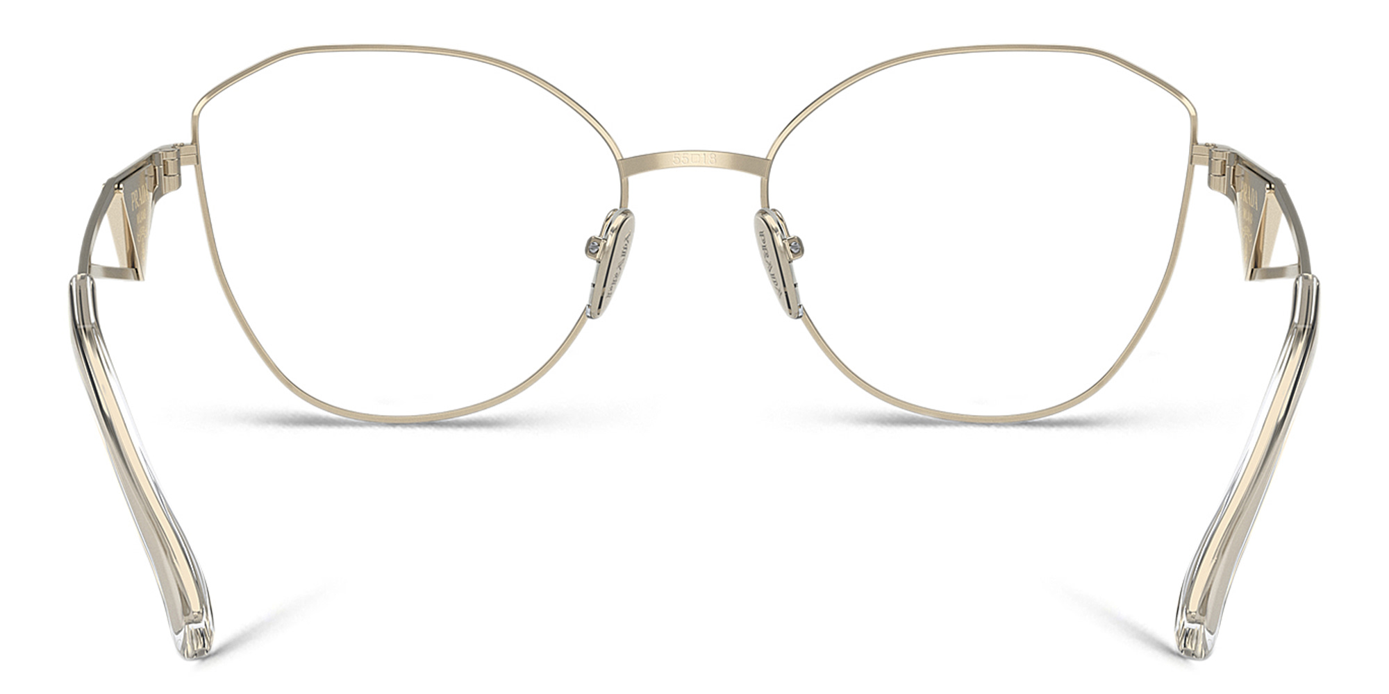 PRADA Irregular Eyeglasses in Pale Gold – Product Photo 4