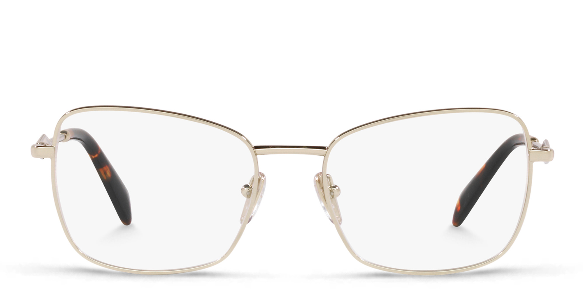 PRADA Logo Wide Pillow Eyeglasses in Pink Gold – Product Photo 1