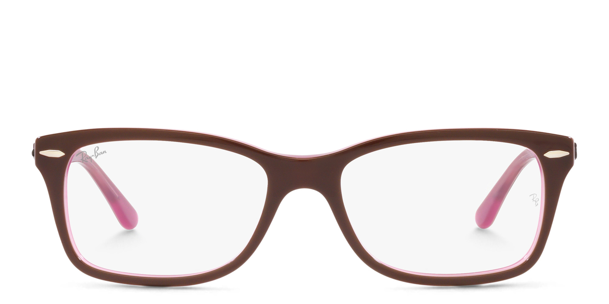 Ray-Ban Unisex Square Eyeglasses in Brown On Pink – Product Photo 1