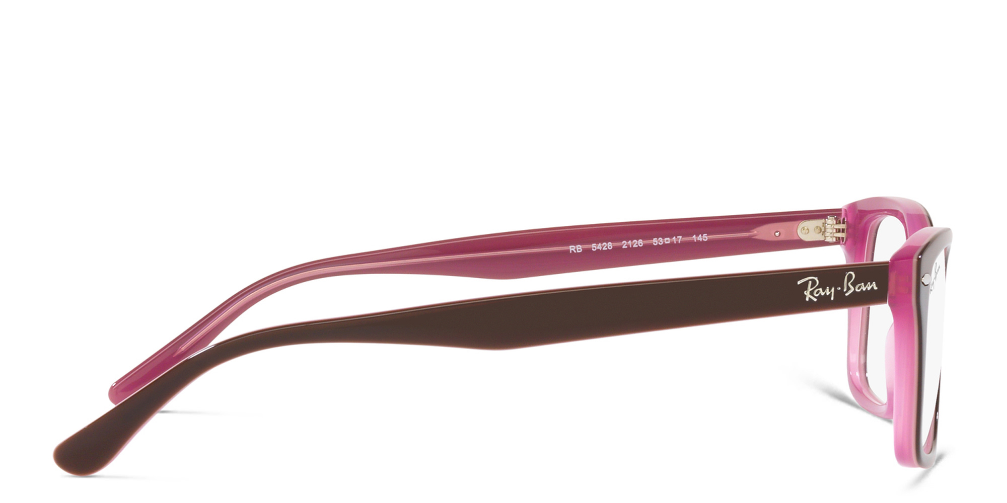 Ray-Ban Unisex Square Eyeglasses in Brown On Pink – Product Photo 3