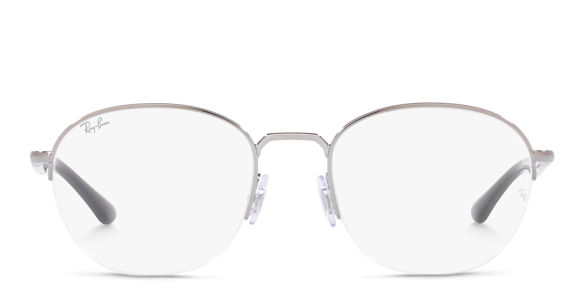 Shop Ray-Ban Unisex Half-Rim Square Eyeglasses in Gunmetal online.