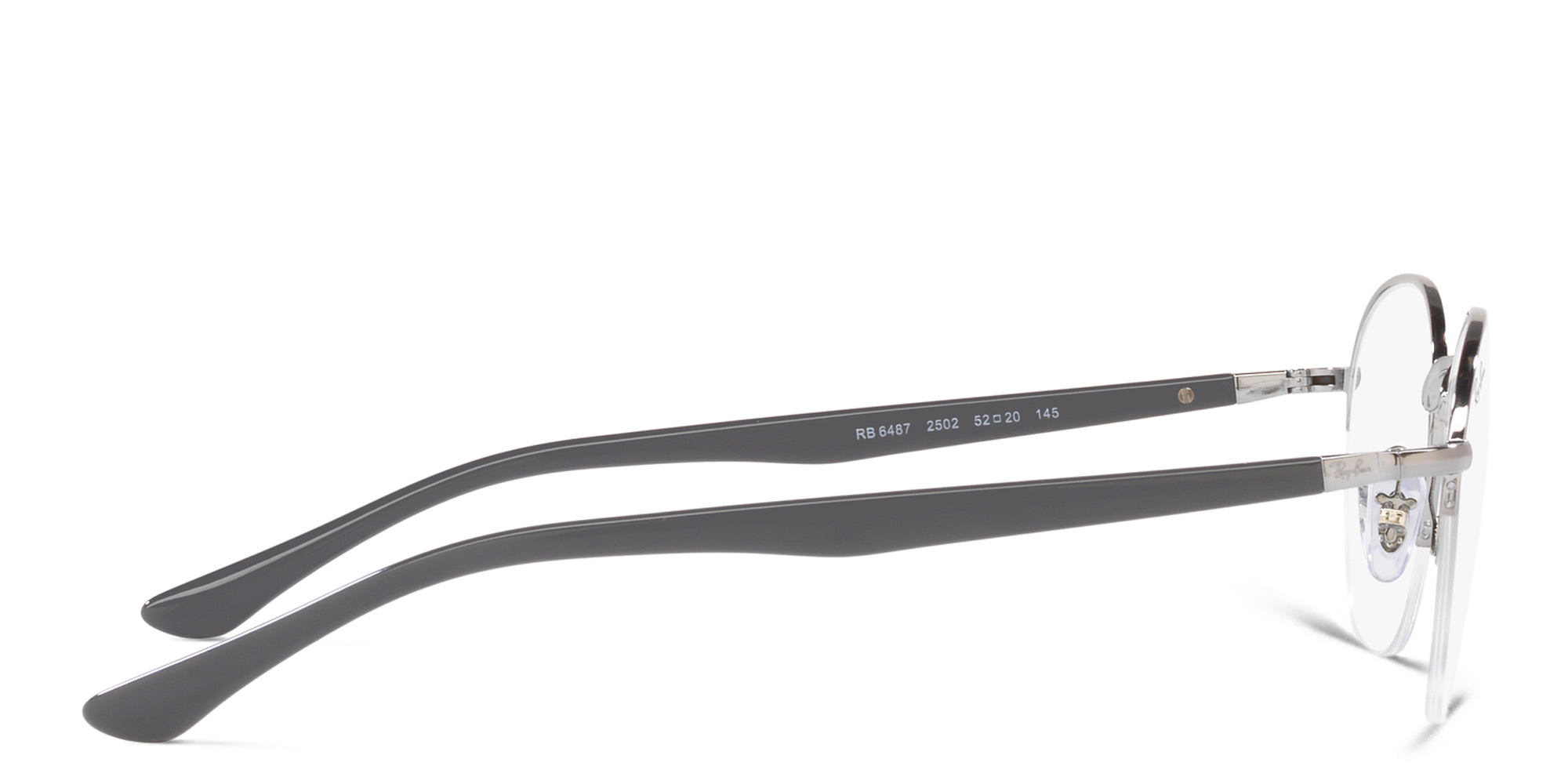 Shop Ray-Ban Unisex Half-Rim Square Eyeglasses in Gunmetal online.