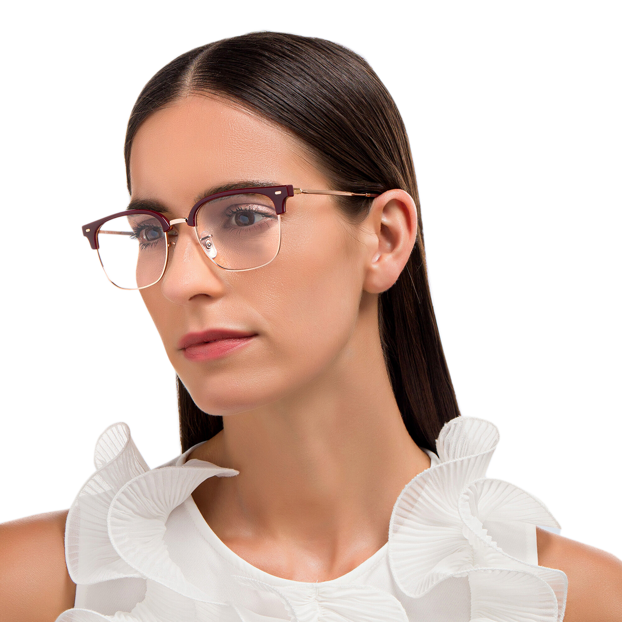 Ray-Ban Unisex Square Eyeglasses in Red – Product Photo 6
