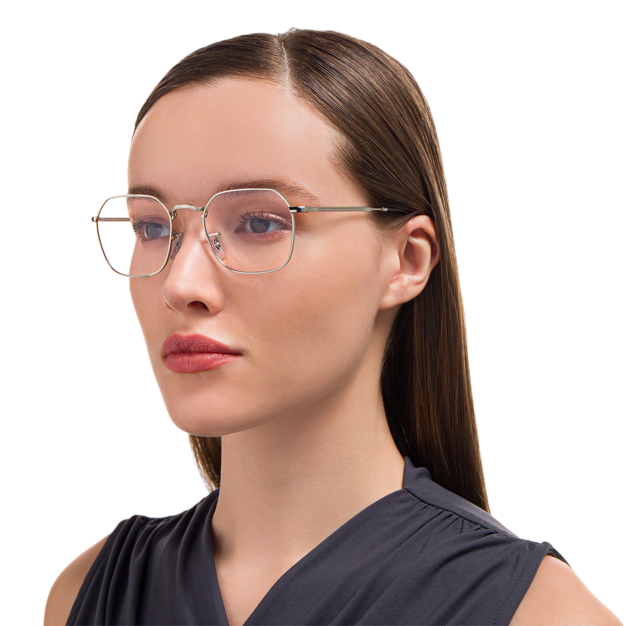 Shop Ray-Ban Jim Unisex Irregular Eyeglasses in Silver online.