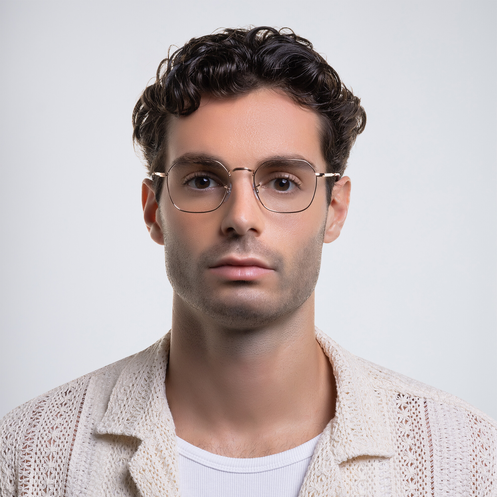 تسوق نظارات طبية جيم بإطار غير منتظم للجنسين راي بان بلون ذهبي وردي أونلاين.