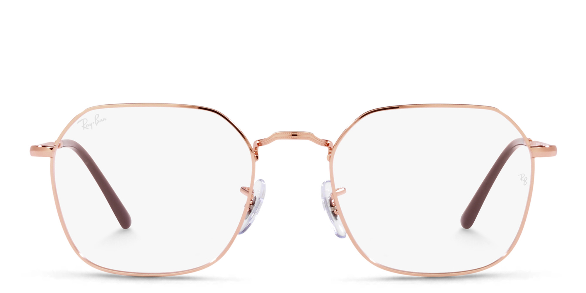 Shop Ray-Ban Jim Unisex Irregular Eyeglasses in Rose Gold online.