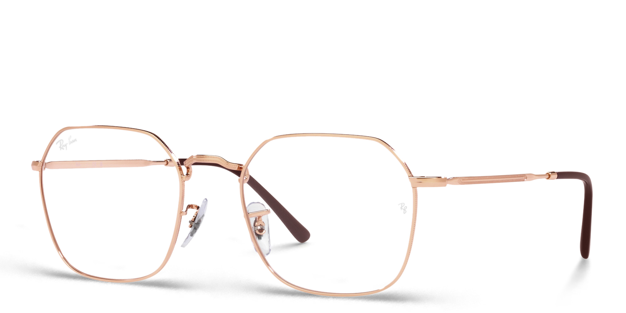 Shop Ray-Ban Jim Unisex Irregular Eyeglasses in Rose Gold online.