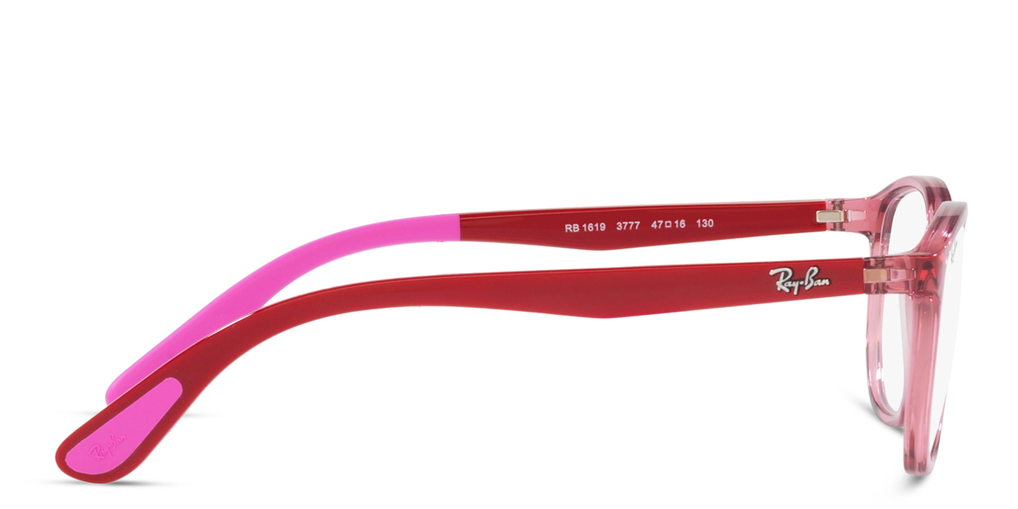 Shop Ray-Ban Junior Kids Pillow Eyeglasses in Transparent Pink online.