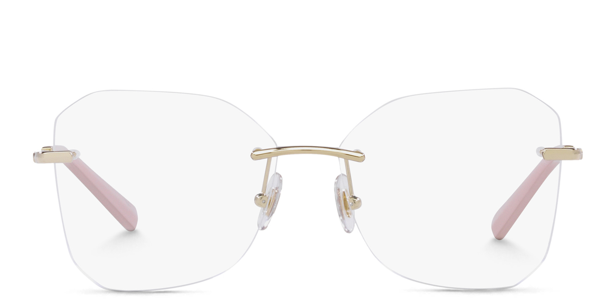 TIFFANY Wide Irregular Eyeglasses in Pale Gold – Product Photo 1