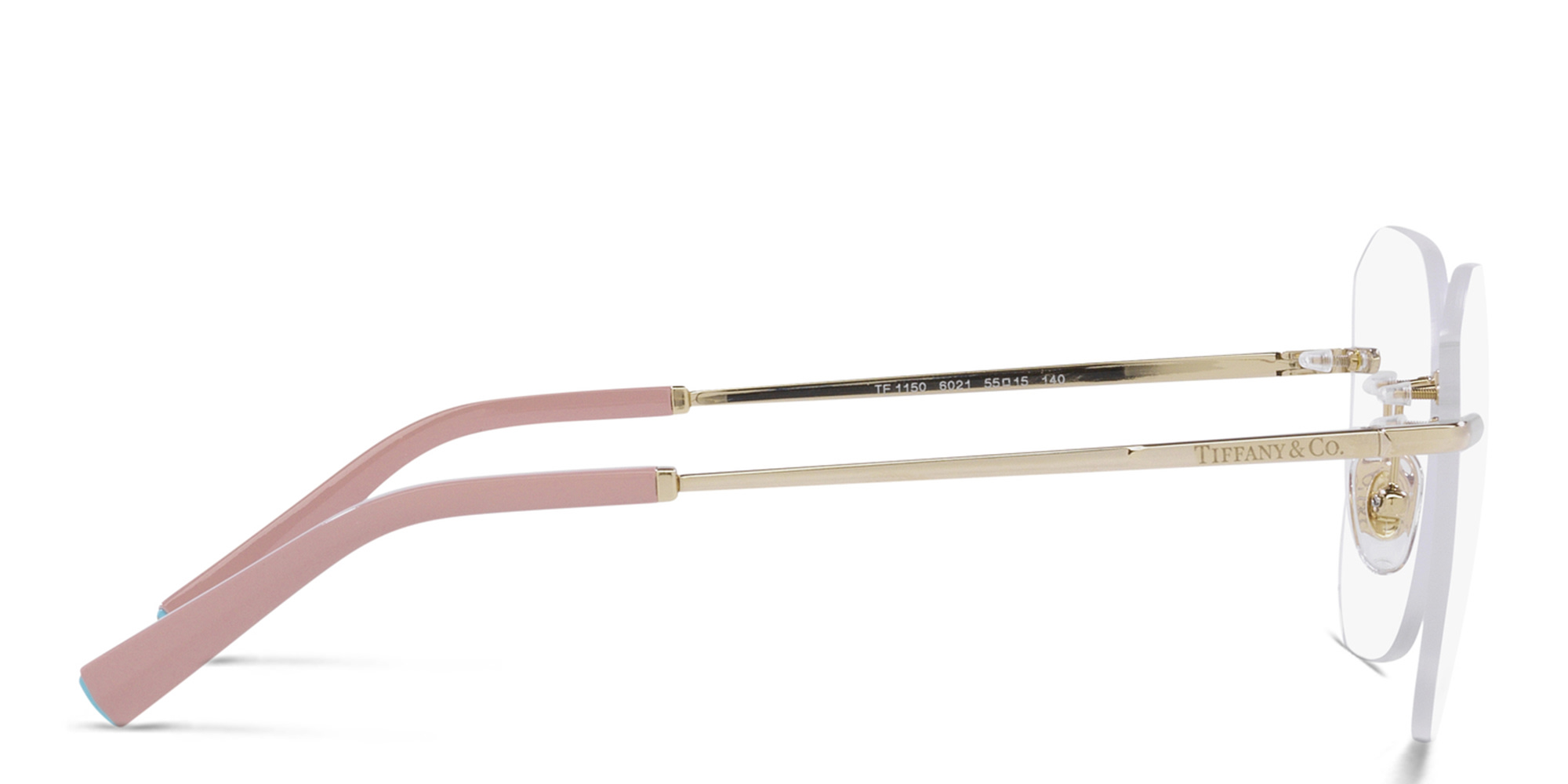 TIFFANY Wide Irregular Eyeglasses in Pale Gold – Product Photo 3