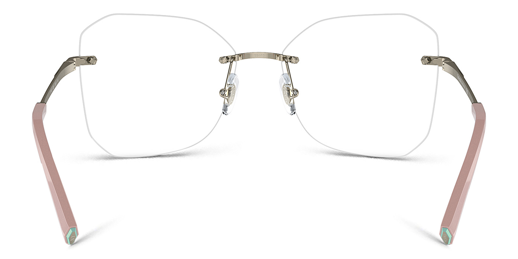 TIFFANY Wide Irregular Eyeglasses in Pale Gold – Product Photo 4