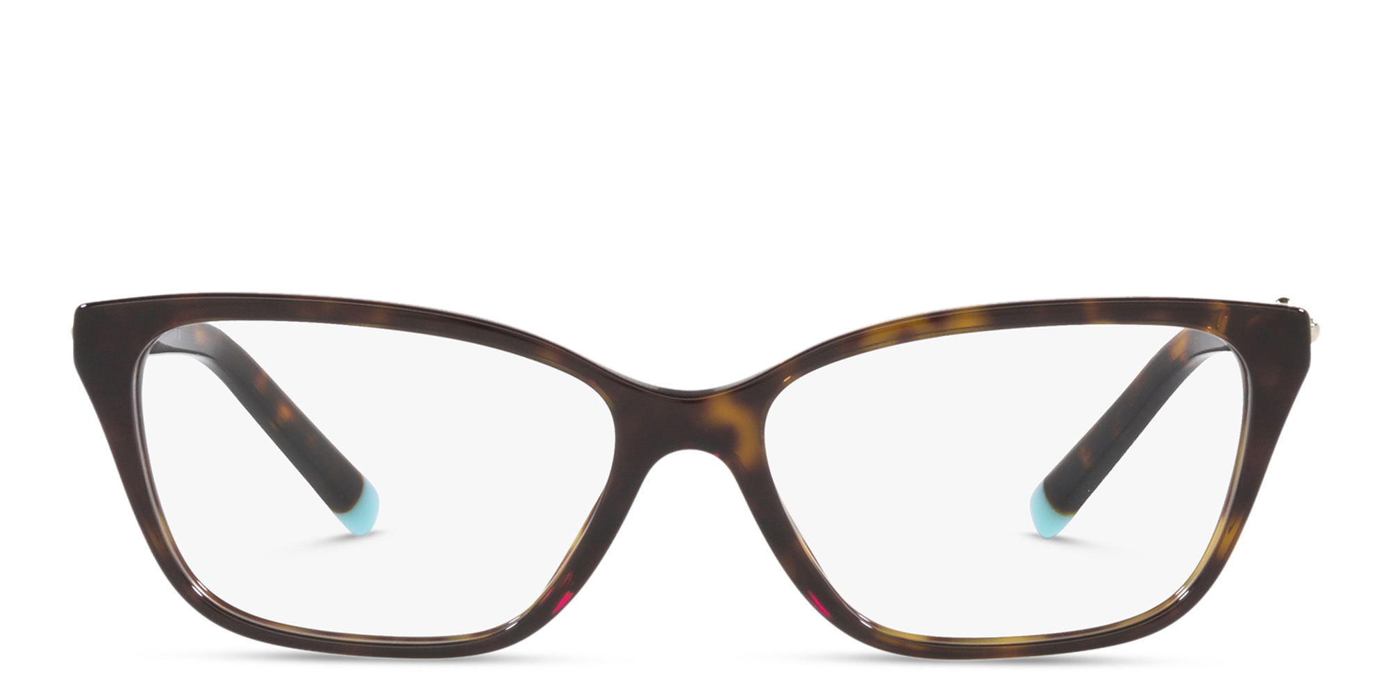 TIFFANY Wide Rectangle Eyeglasses in Havana – Product Photo 1