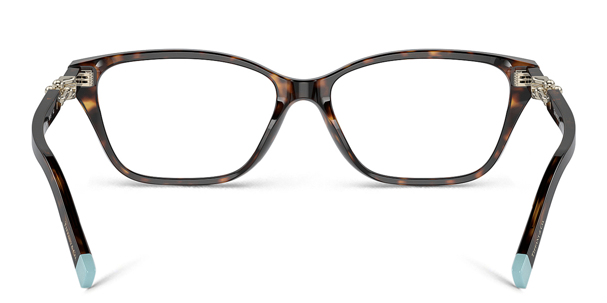 TIFFANY Wide Rectangle Eyeglasses in Havana – Product Photo 4