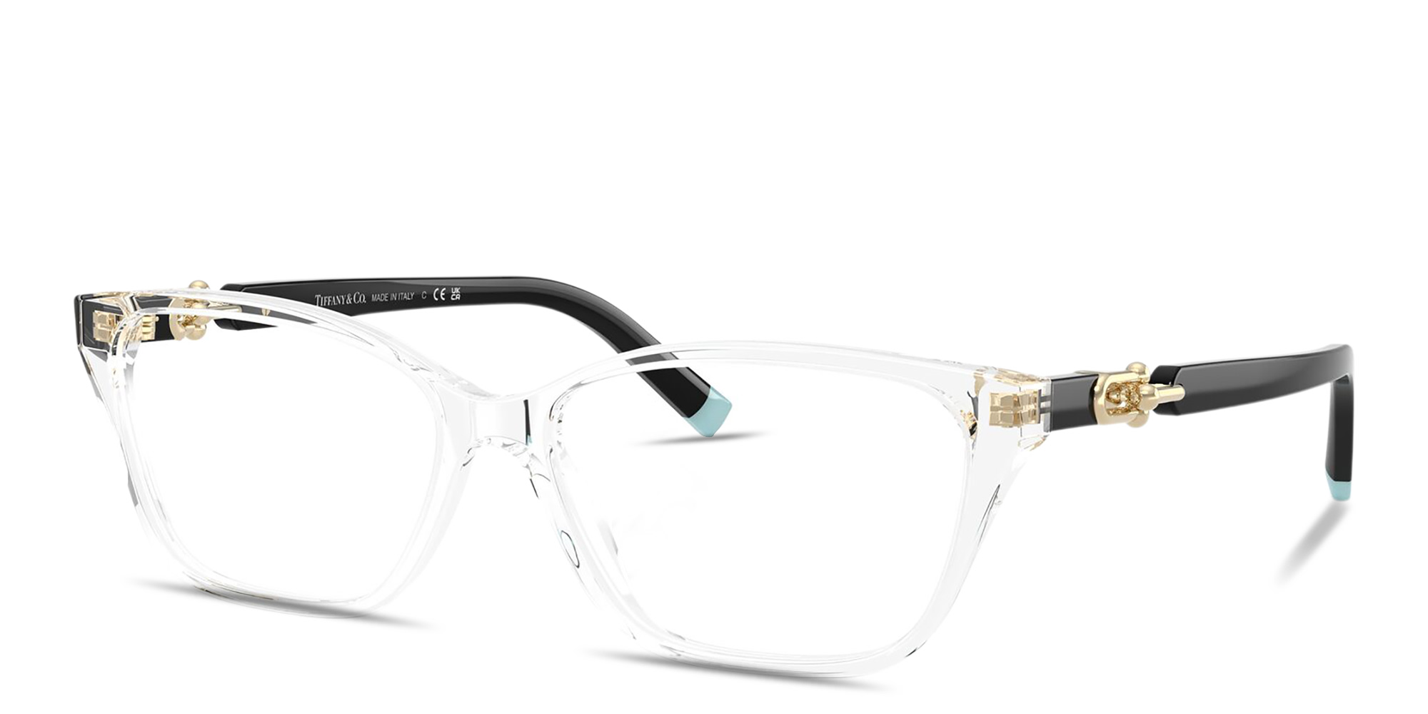 Shop TIFFANY Tiffany HardWear Wide Rectangle Eyeglasses in Clear online.