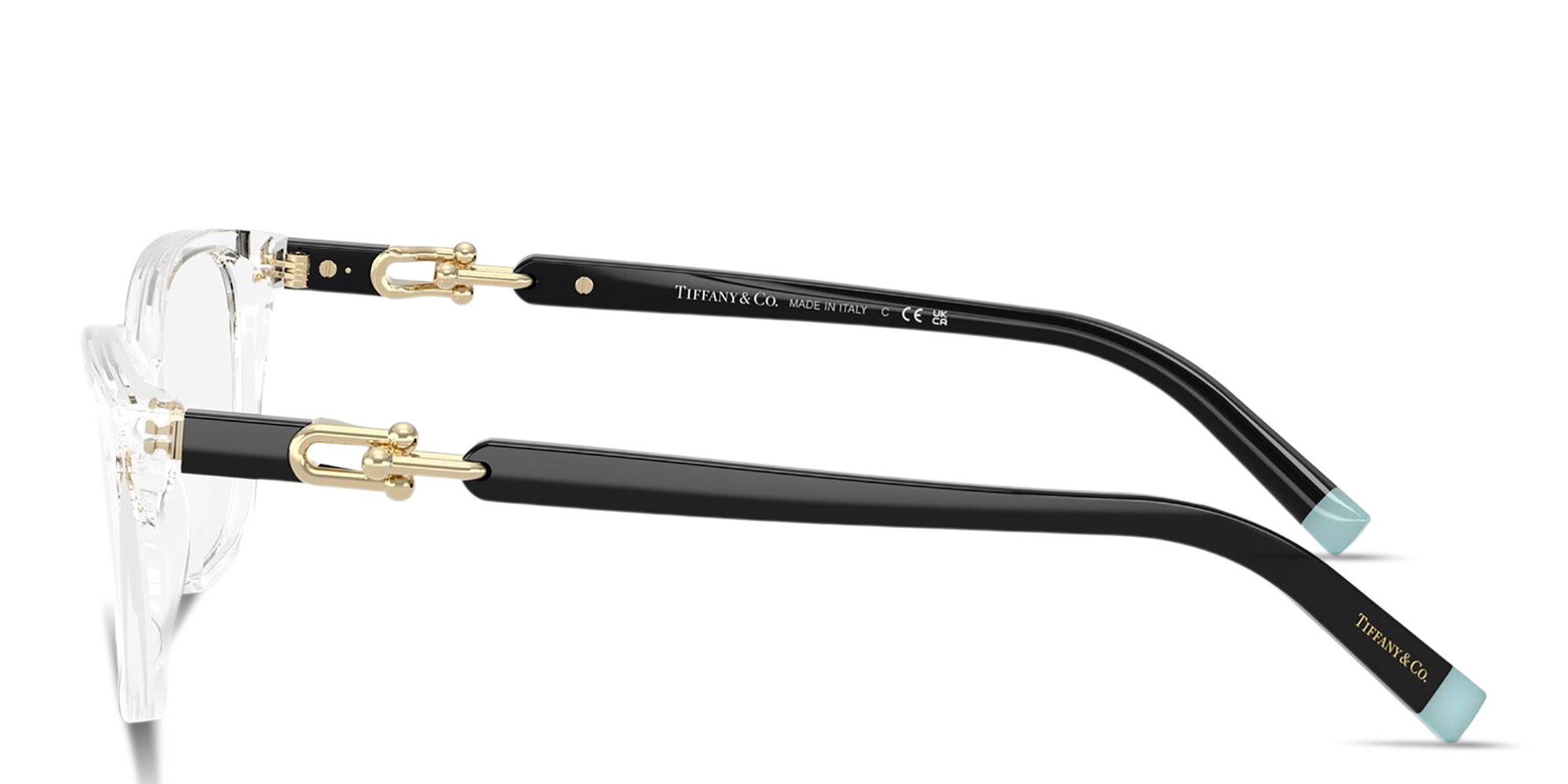 Shop TIFFANY Tiffany HardWear Wide Rectangle Eyeglasses in Clear online.