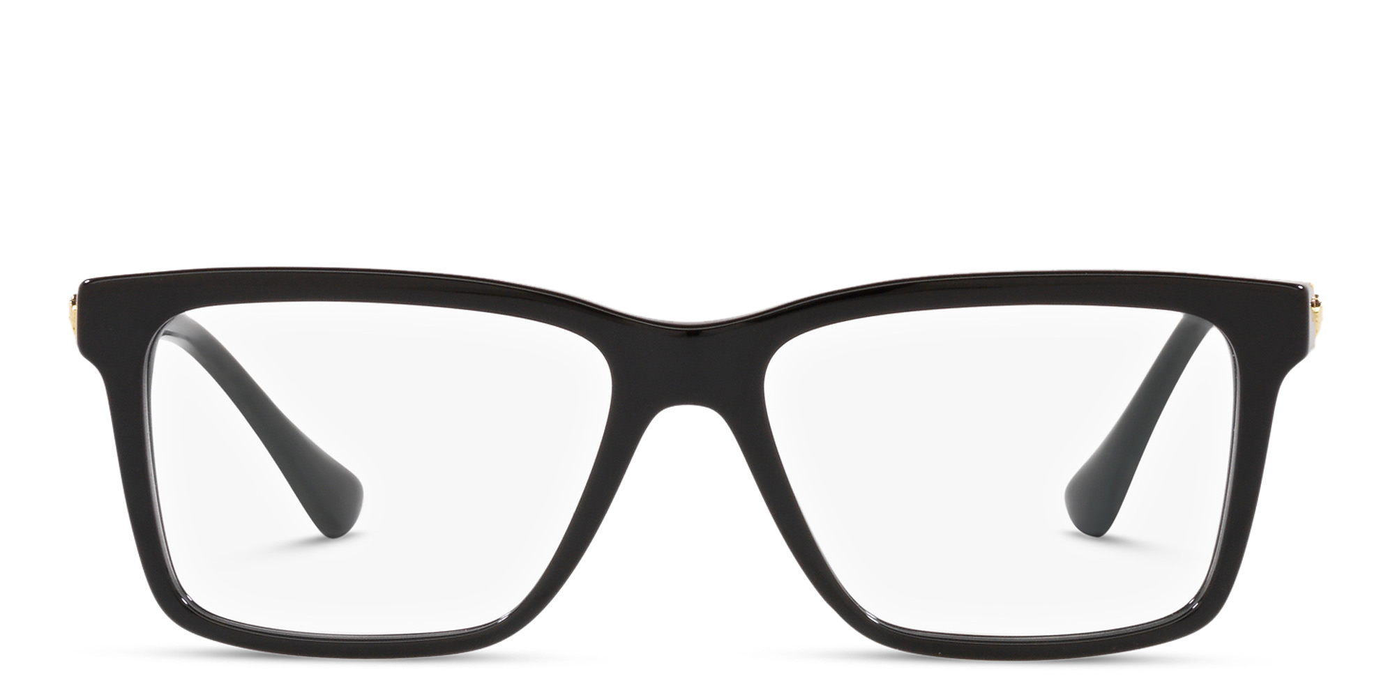 VERSACE Medusa Wide Rectangle Eyeglasses in Black – Product Photo 1