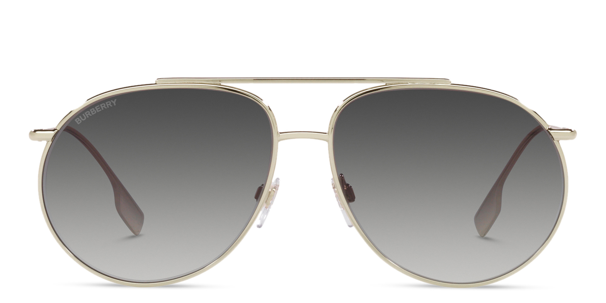 Shop BURBERRY Aviator Sunglasses in Light Gold online.
