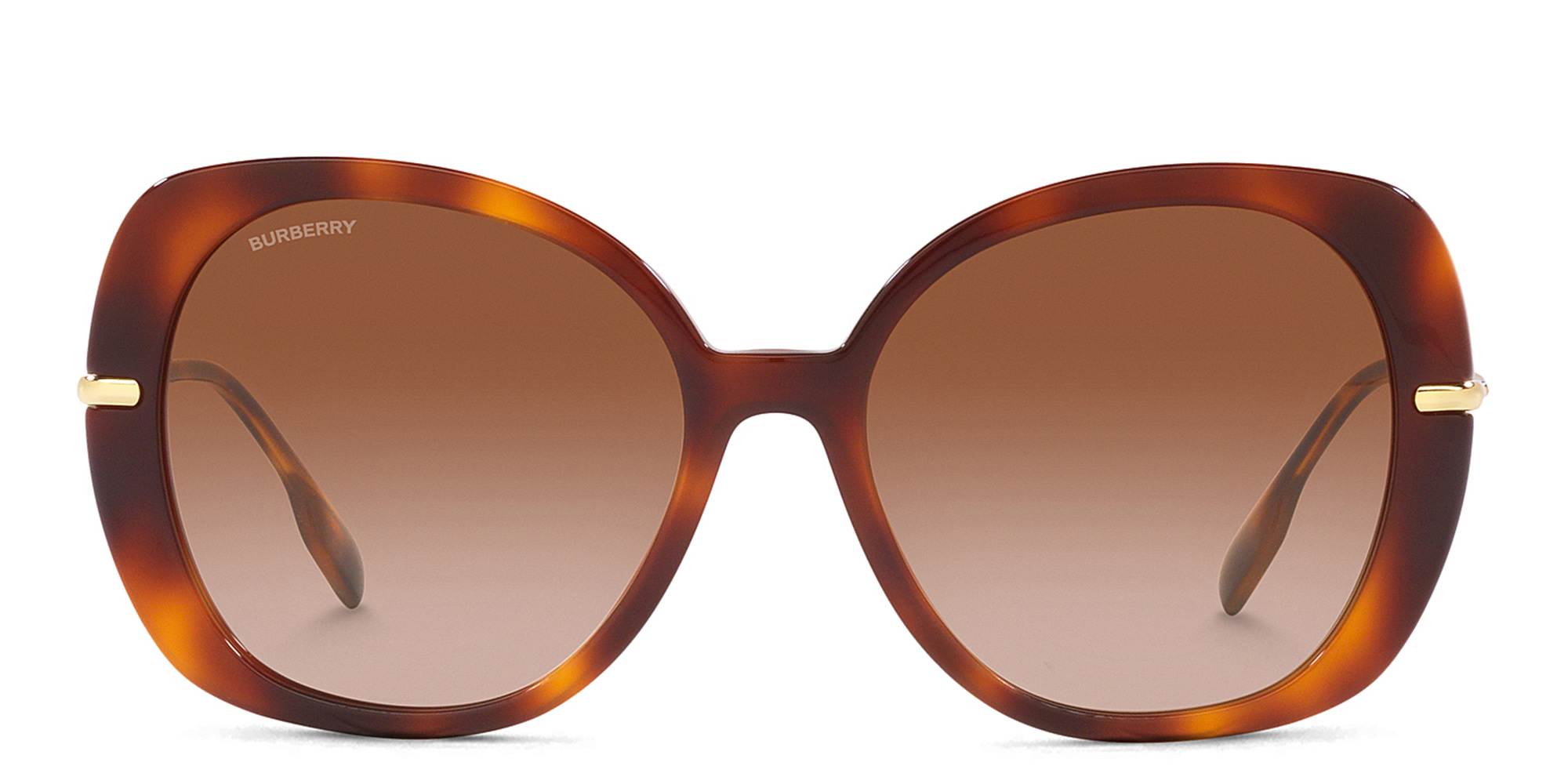 Shop BURBERRY Oversized Square Sunglasses in Light Havana online.
