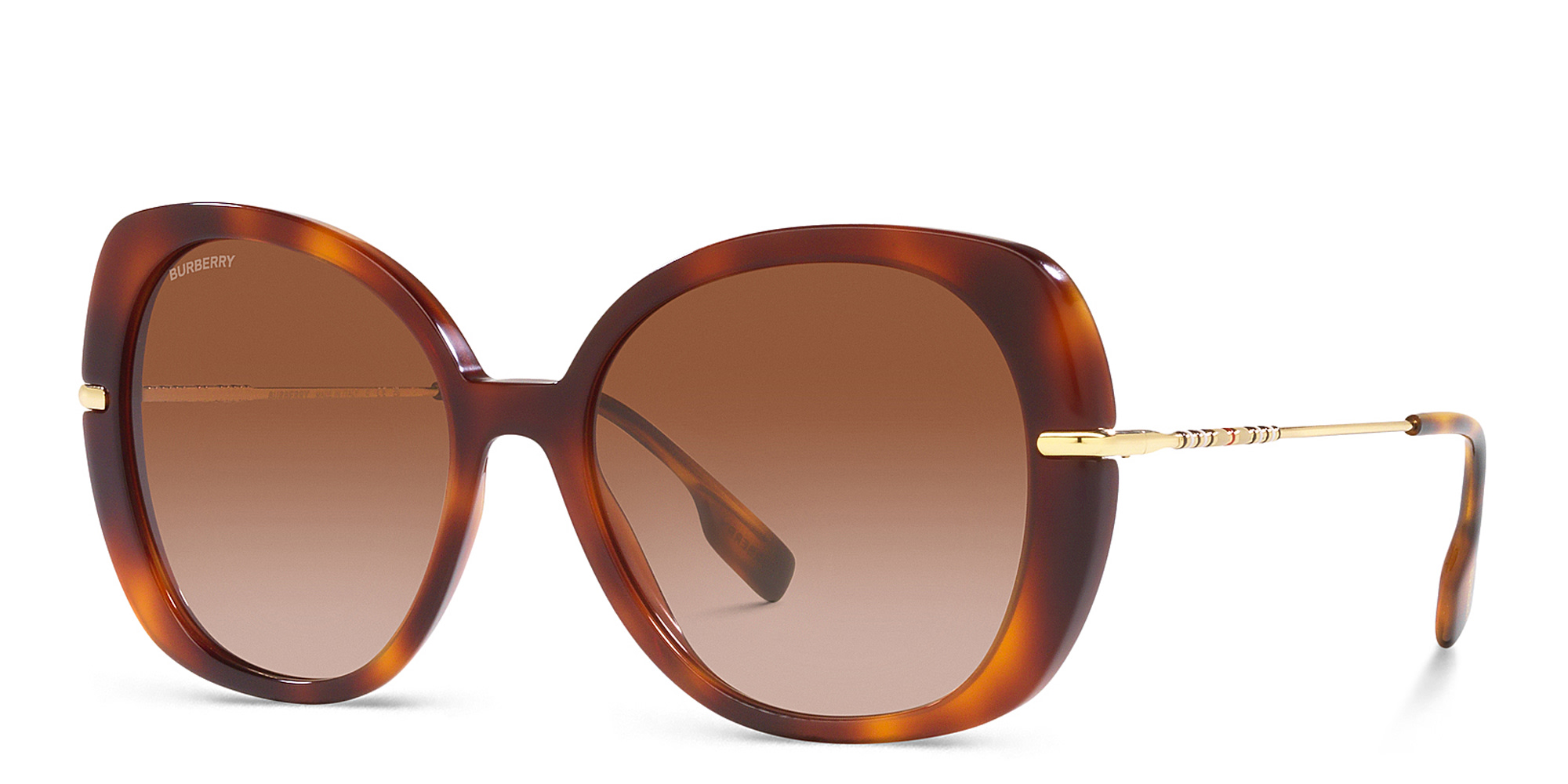 Shop BURBERRY Oversized Square Sunglasses in Light Havana online.