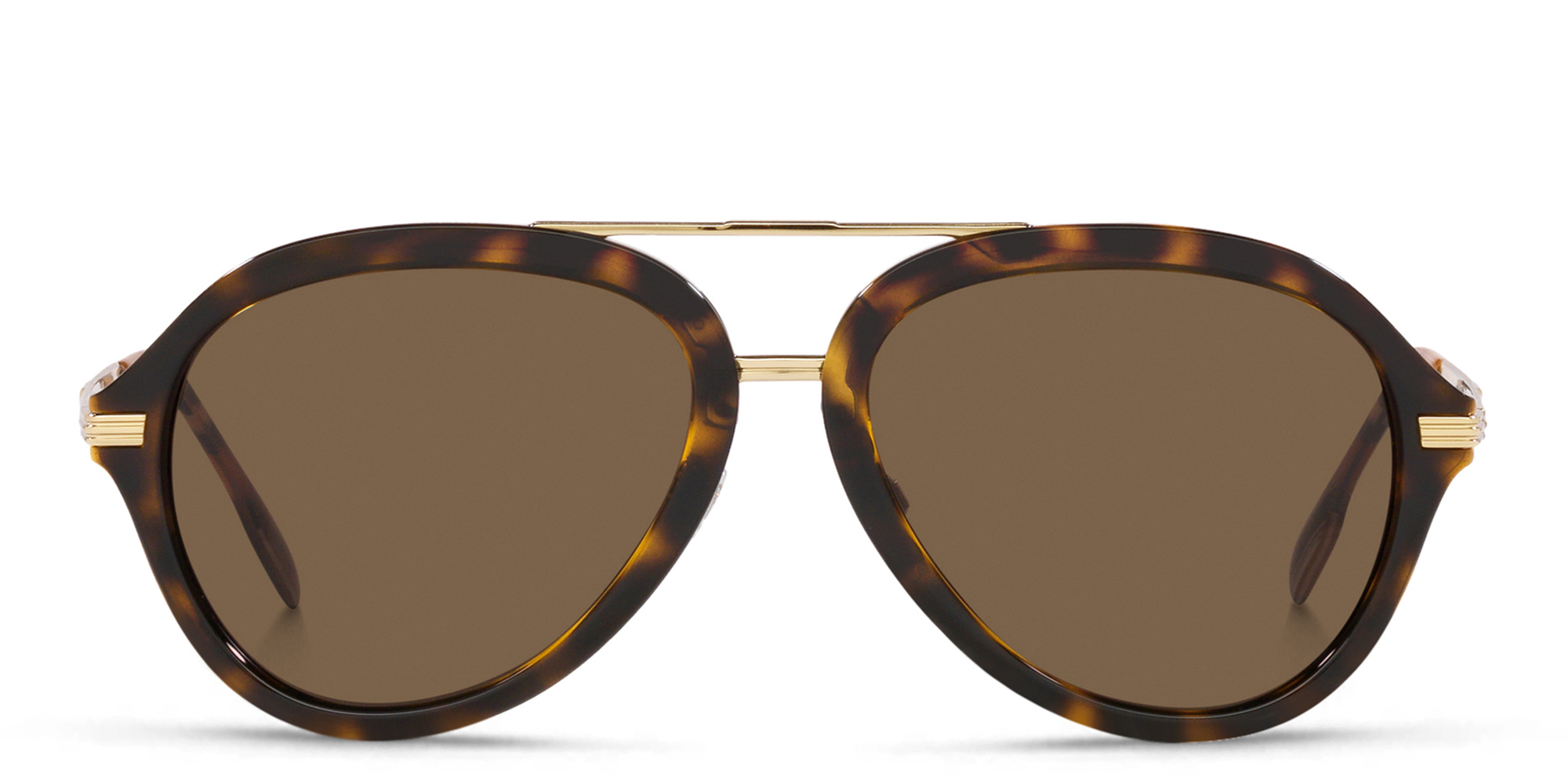 Shop BURBERRY Aviator Sunglasses in Dark Havana online.