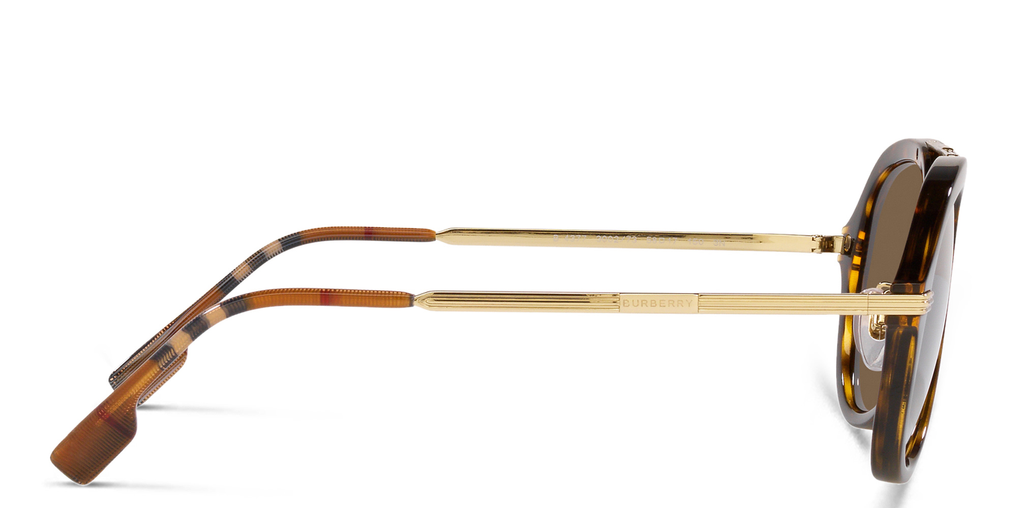 Shop BURBERRY Aviator Sunglasses in Dark Havana online.