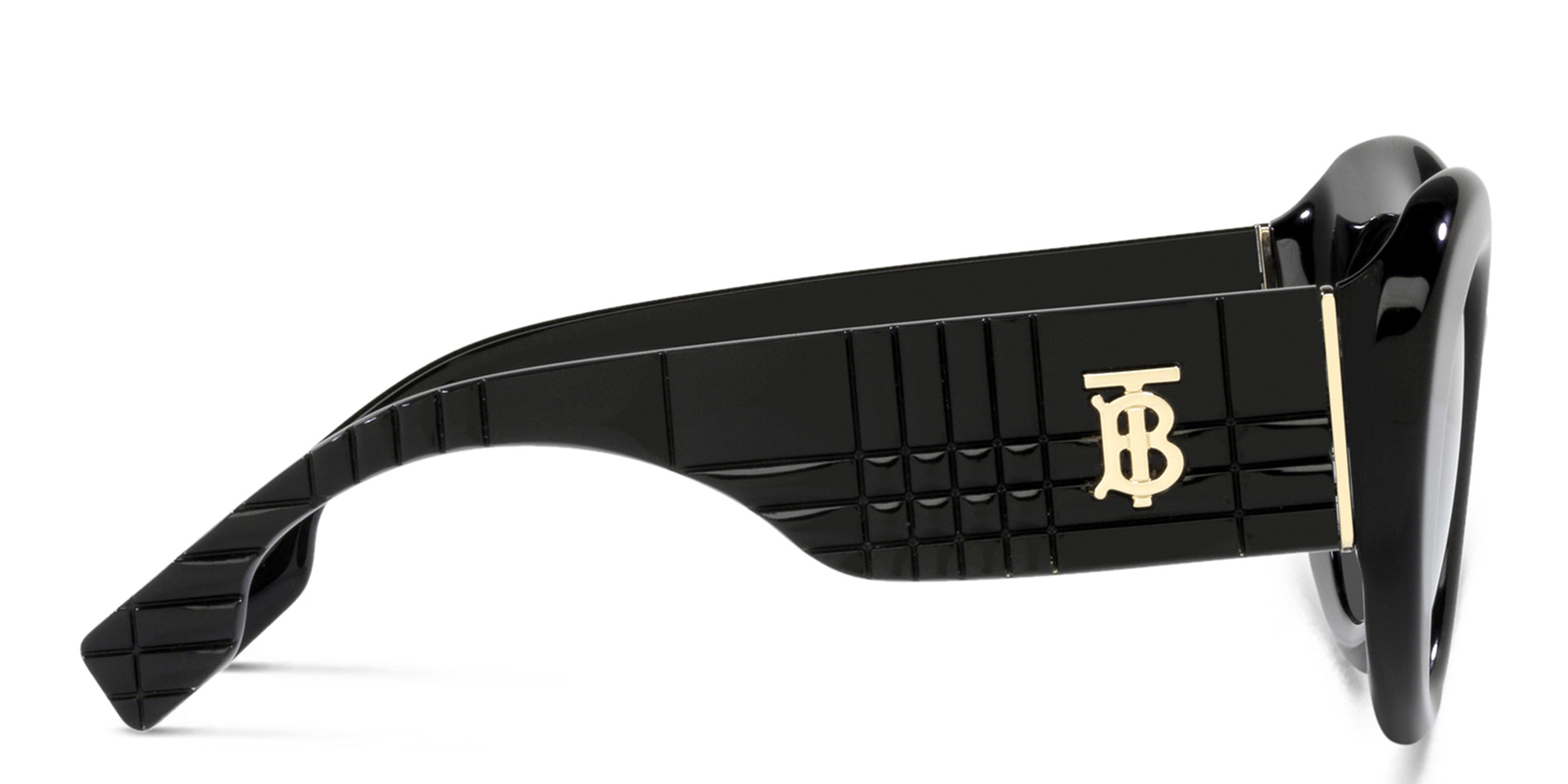 Shop BURBERRY Oversized Round Sunglasses in Black online.