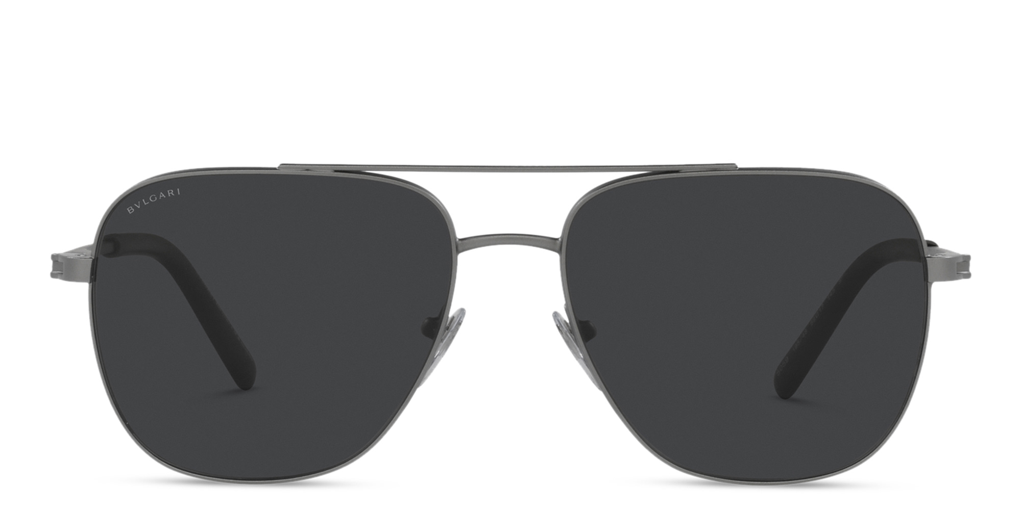 Shop BVLGARI Pilot Sunglasses in Matte Gunmetal online.