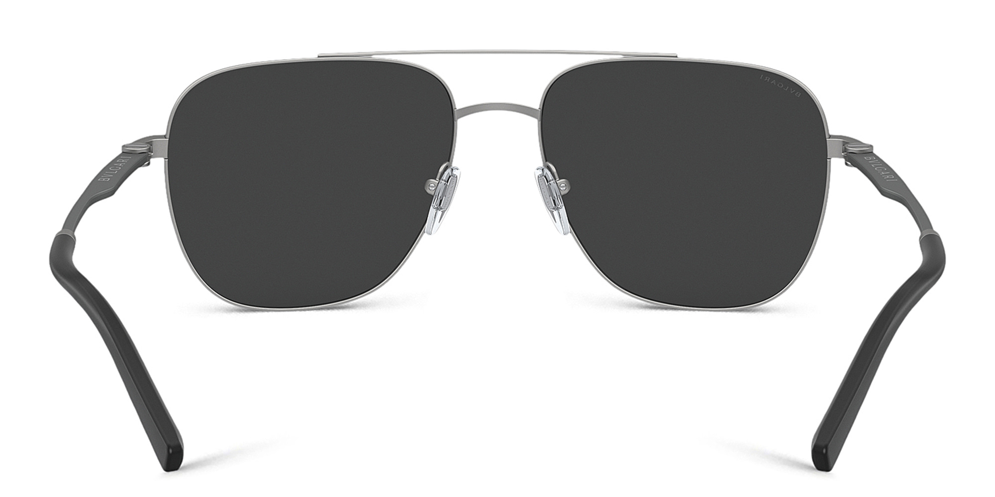 Shop BVLGARI Pilot Sunglasses in Matte Gunmetal online.