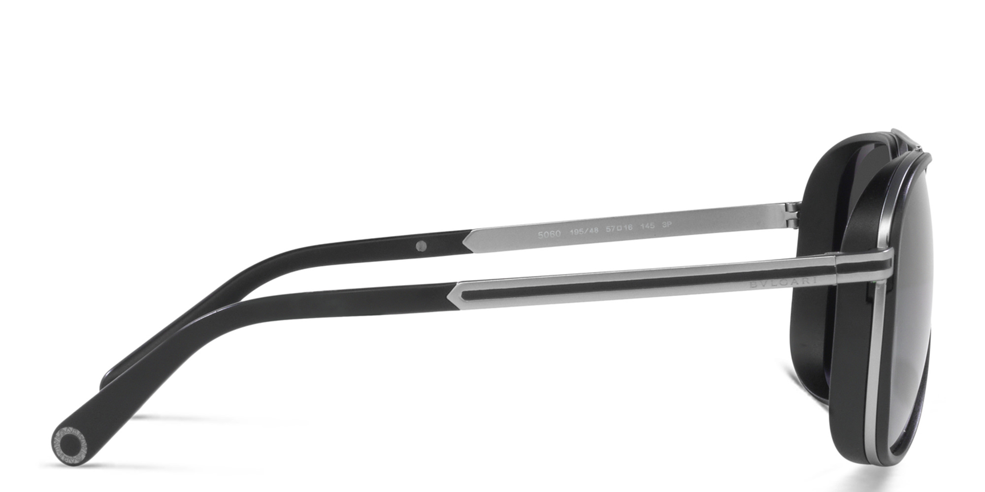 نظارات شمسية أفياتور من بولغري بلون رصاصي مطفي - صورة المنتج 3