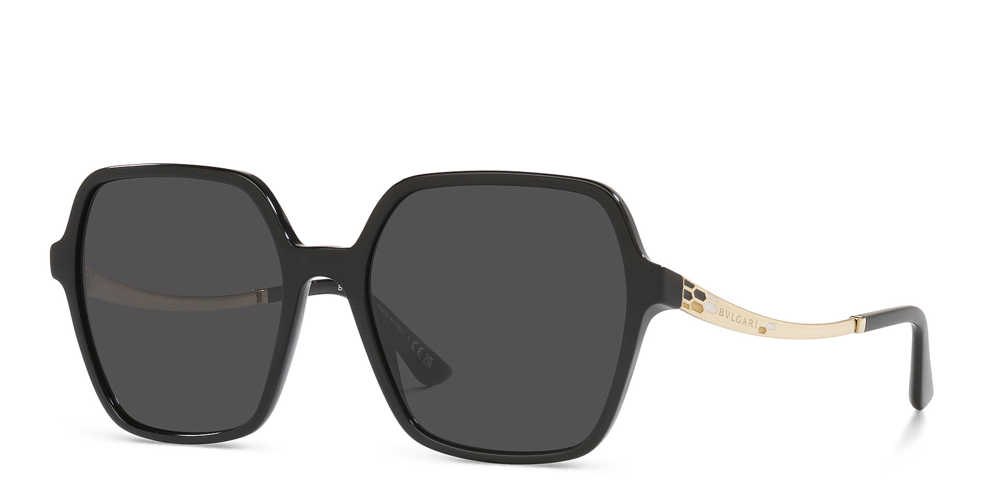 Shop BVLGARI Oversized Square Sunglasses in Black online.
