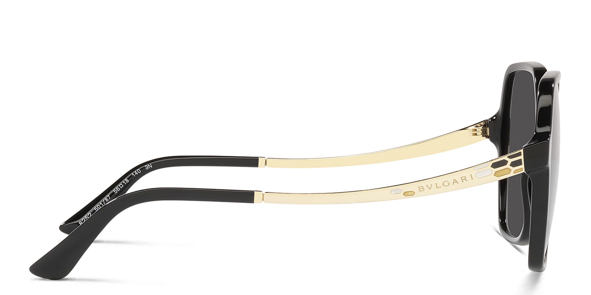 Shop BVLGARI Oversized Square Sunglasses in Black online.