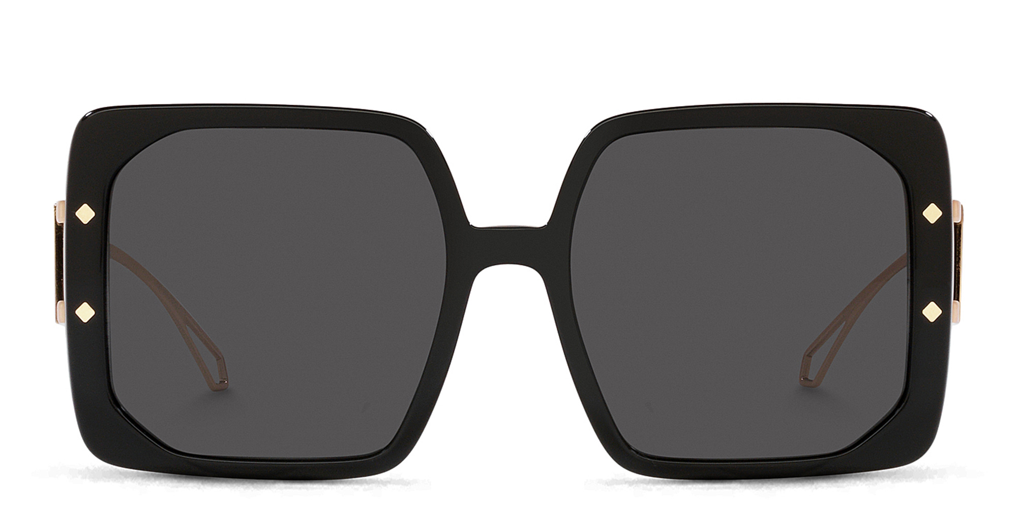 Shop BVLGARI Oversized Square Sunglasses in Black online.