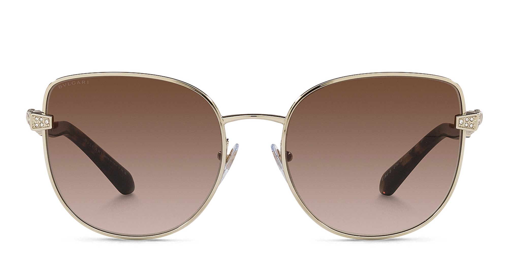 Shop BVLGARI Cat-Eye Sunglasses in Pale Gold online.