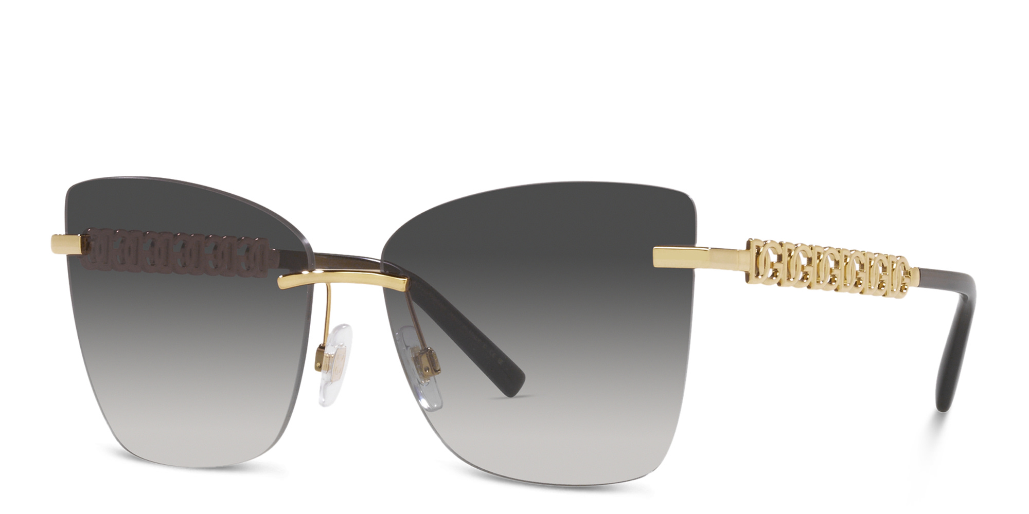 Dolce & Gabbana Rimless Butterfly Sunglasses in Gold – Product Photo 2