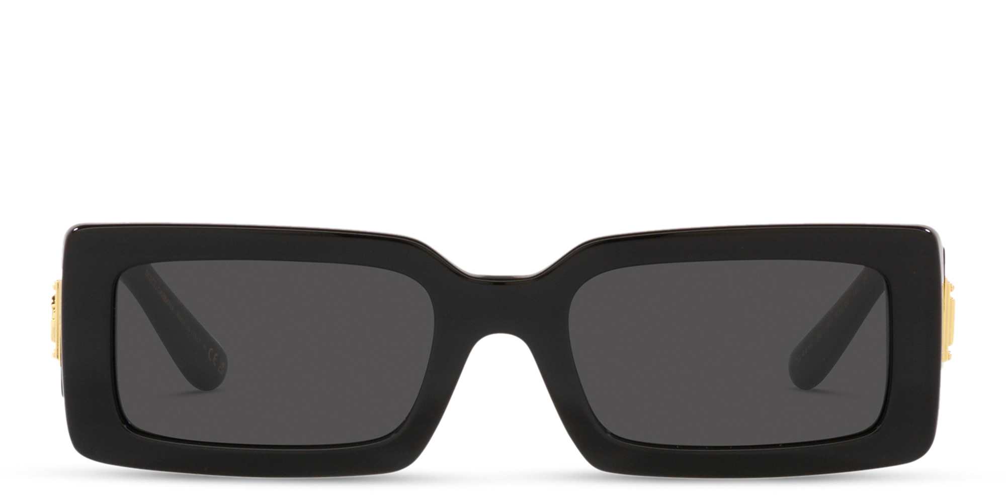 Shop Dolce & Gabbana Rectangle Sunglasses in Black online.