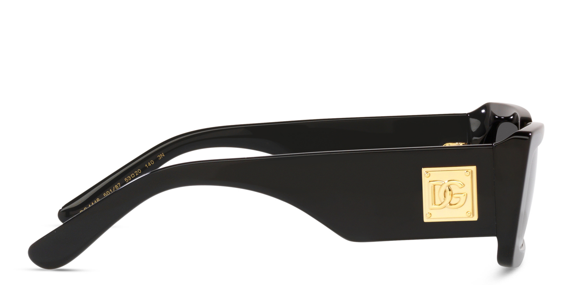 Shop Dolce & Gabbana Rectangle Sunglasses in Black online.