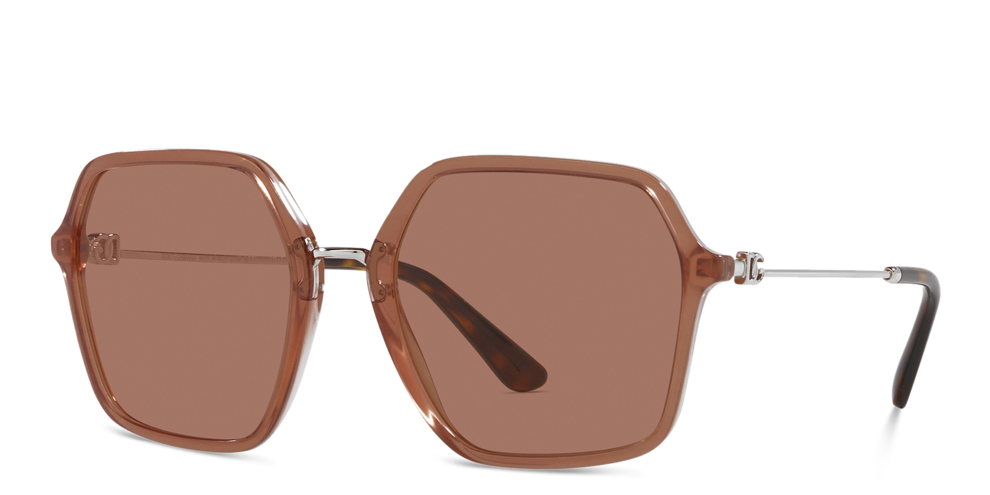 Dolce & Gabbana Oversized Square Sunglasses in Fleur Caramel – Product Photo 2