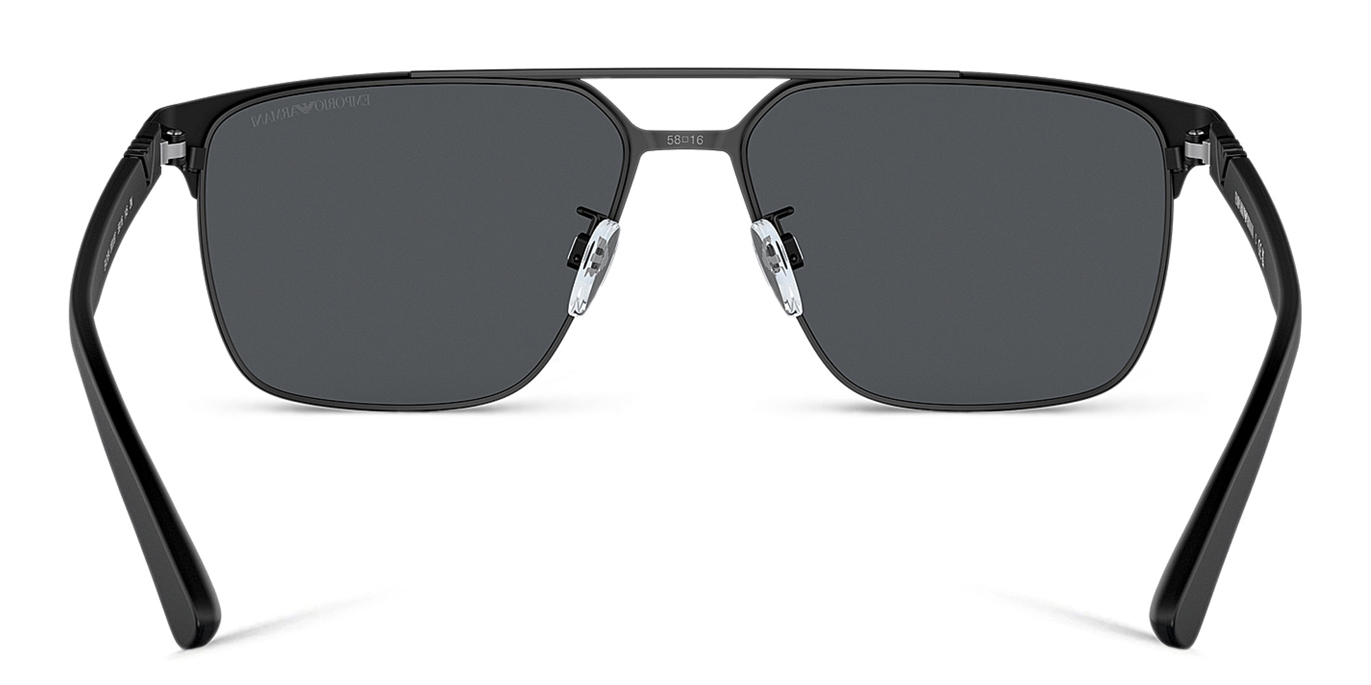 Shop Emporio Armani Square Sunglasses in Matte Black online.