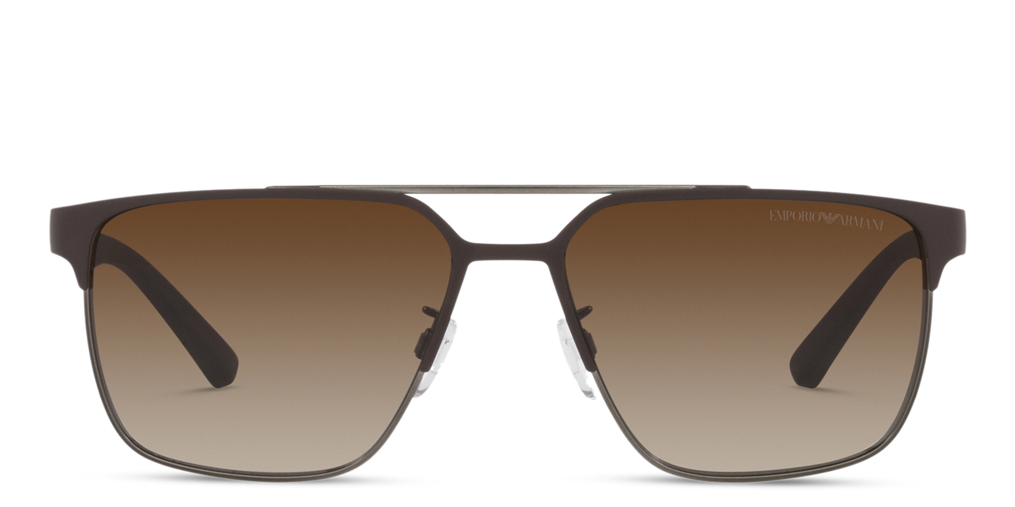 Shop Emporio Armani Square Sunglasses in Brown online.