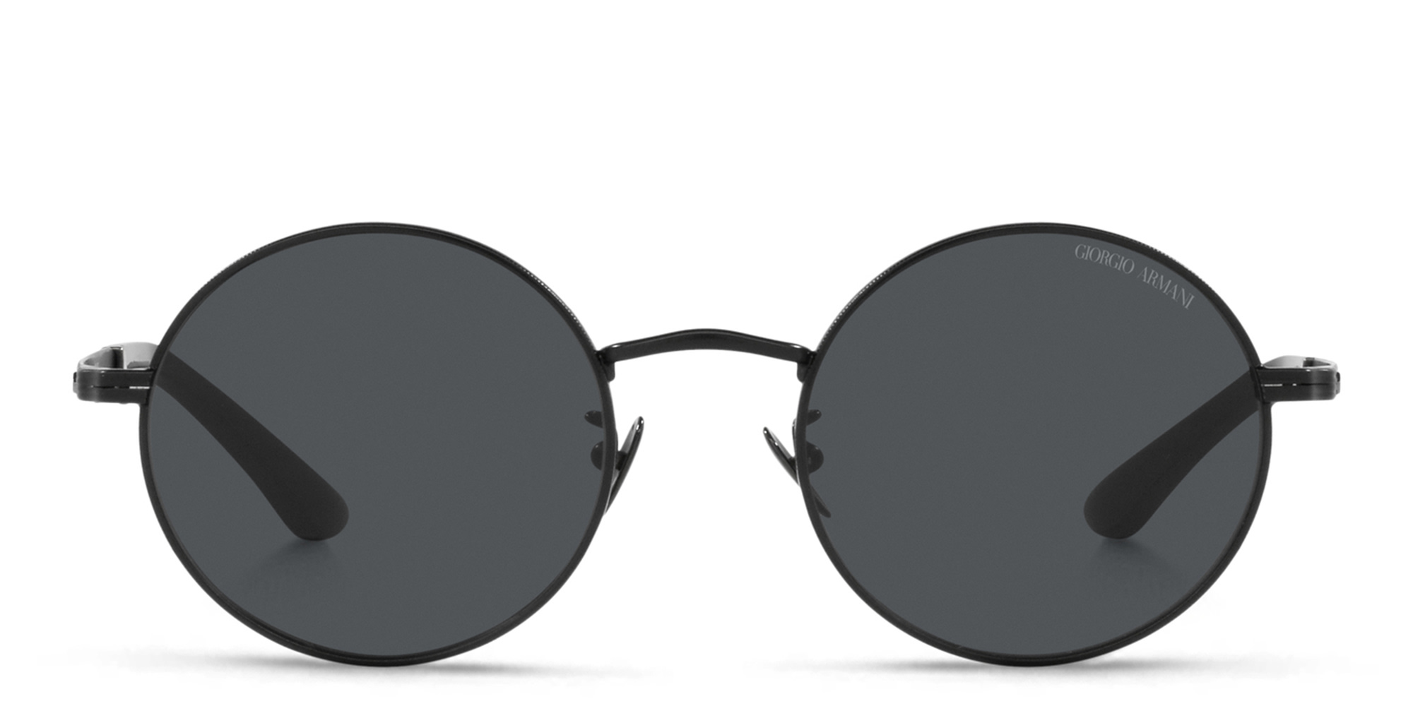 Shop GIORGIO ARMANI Round Sunglasses in Matte Black online.