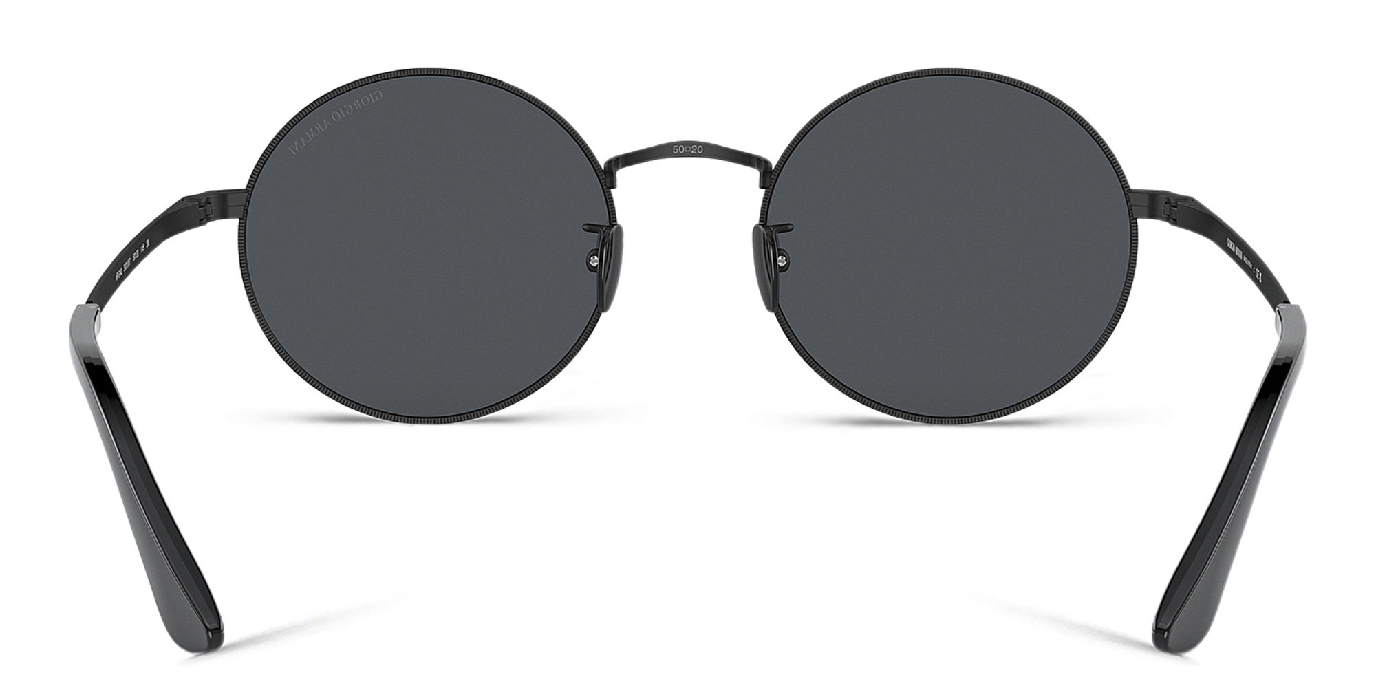 Shop GIORGIO ARMANI Round Sunglasses in Matte Black online.