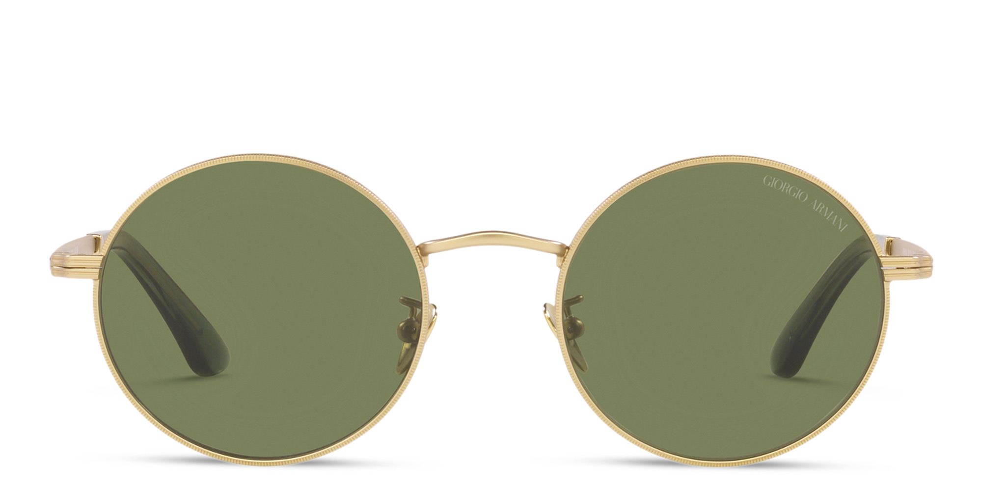 Shop GIORGIO ARMANI Round Sunglasses in Matte Pale Gold online.